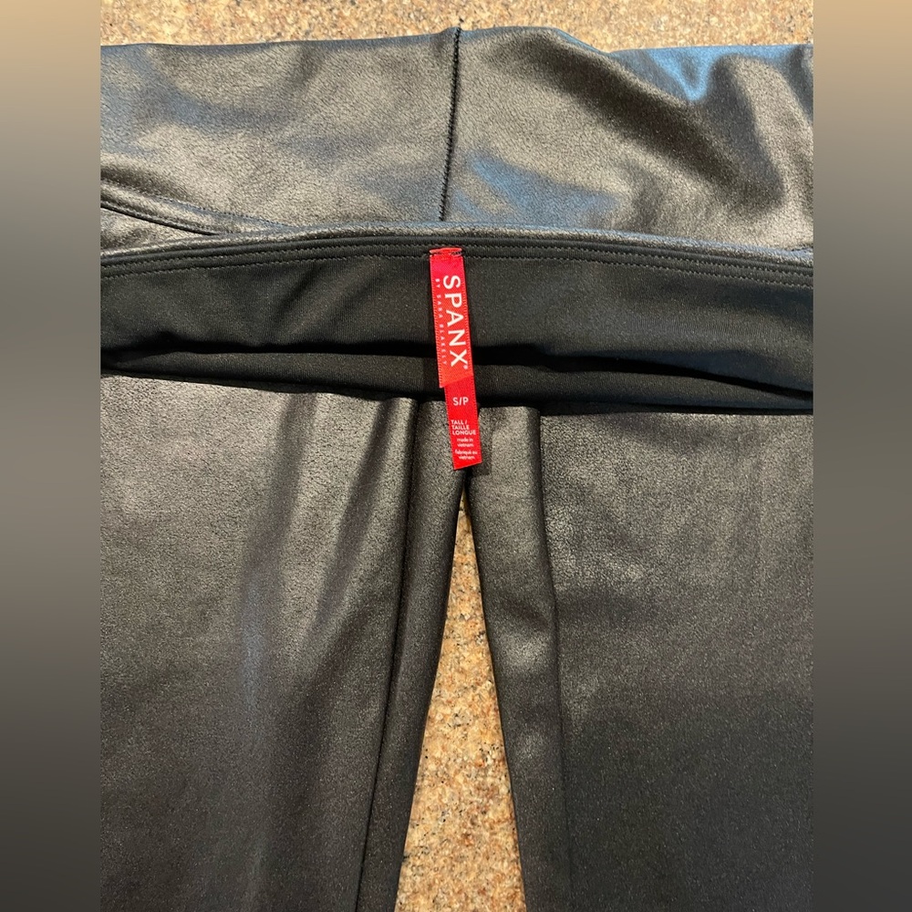 SPANX Faux Leather Black High-Waisted Leggings Size Small - Picture 3 of 6